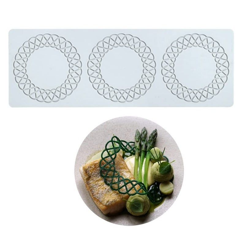 TUKE Silicone Molds 3D Hollow Leaf Chocolate Molds Honeycomb Bee Candy Mold Flower Pattern Fondant Mold Cake Topper Sugar Craft Decoration (S_Flower_12.40 * 4.32 * 0.08inch) - Image 1