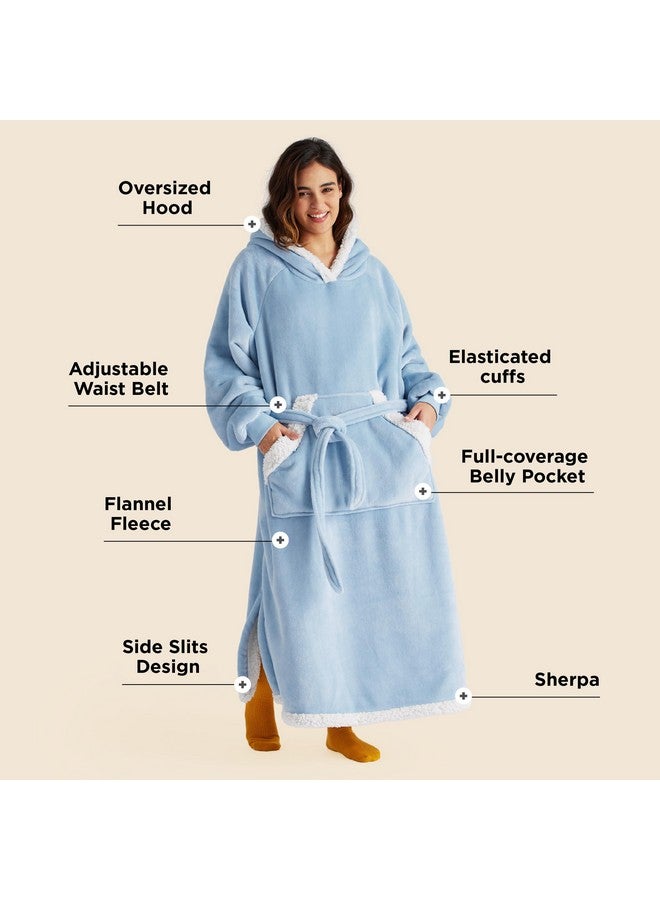 Bedsure Bedsure Wearable Blanket Hoodie, Cozy Long Hooded Blanket Sweatshirt as Mothers Day Hoodie Gifts for Mom Women, Standard, Sky Blue - Image 1