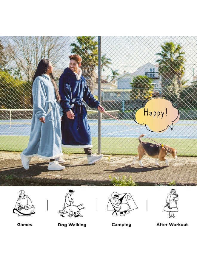 Bedsure Bedsure Wearable Blanket Hoodie, Cozy Long Hooded Blanket Sweatshirt as Mothers Day Hoodie Gifts for Mom Women, Standard, Sky Blue - Image 4
