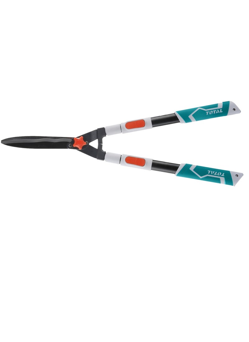 TOTAL Super TOTAL Telescopic Hedge Shear 710-860mm with SK5 Steel Blade - Wavy, Heat-Treated & Teflon-Coated for Efficient Cutting in Large Areas, Adjustable Length, Ideal for Garden Trimming and Pruning  - Image 3