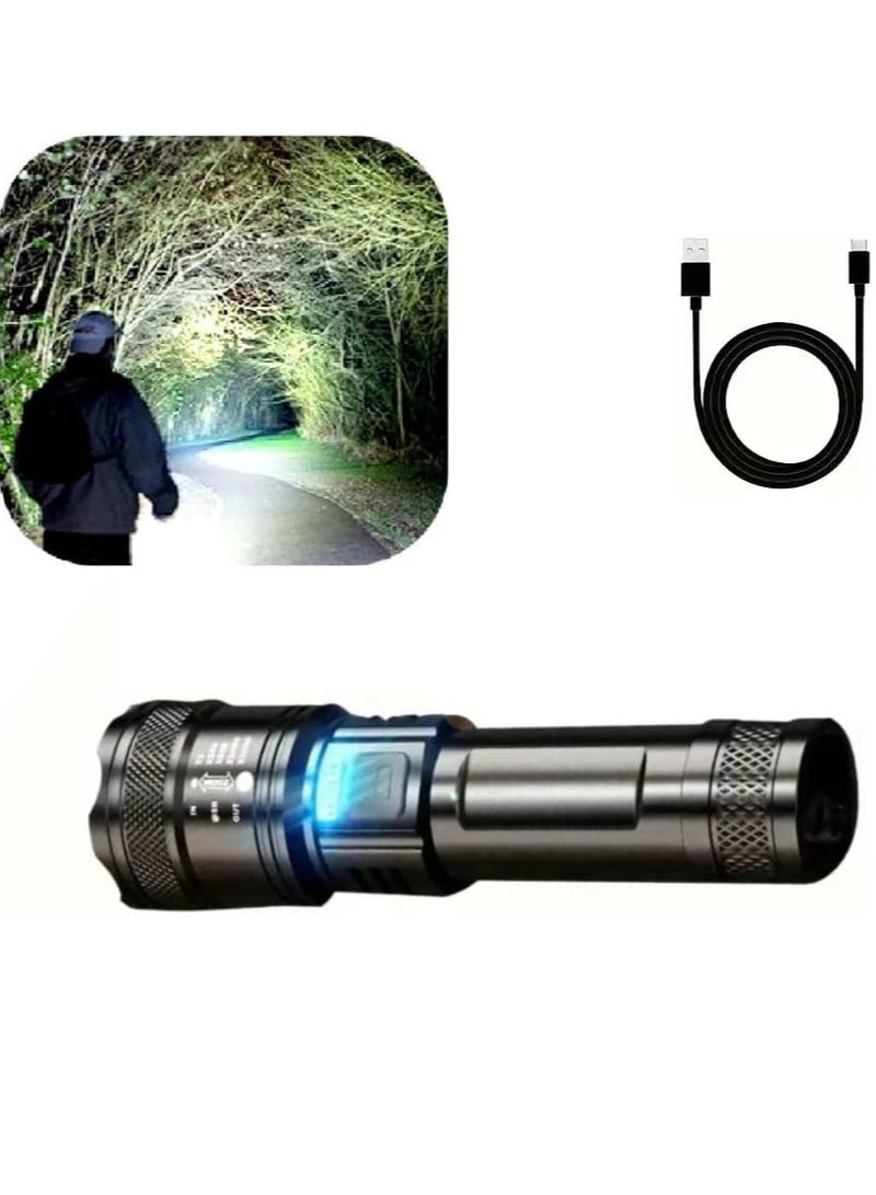 عربست Zoomable LED Flashlight 1 Pieces, High Lumens Rechargeable Tactical Flashlights, High Powered Super Bright Flashlight, 3 Modes Waterproof Handheld Flash Lights for Outdoor Home Camping Hiking  - Image 1