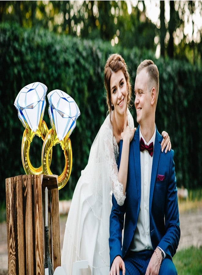 LMGERBUD 2Pcs Engagement Mylar Balloons,Marriage Engagement,Wedding Bridal Shower Party Supplies. - Image 3