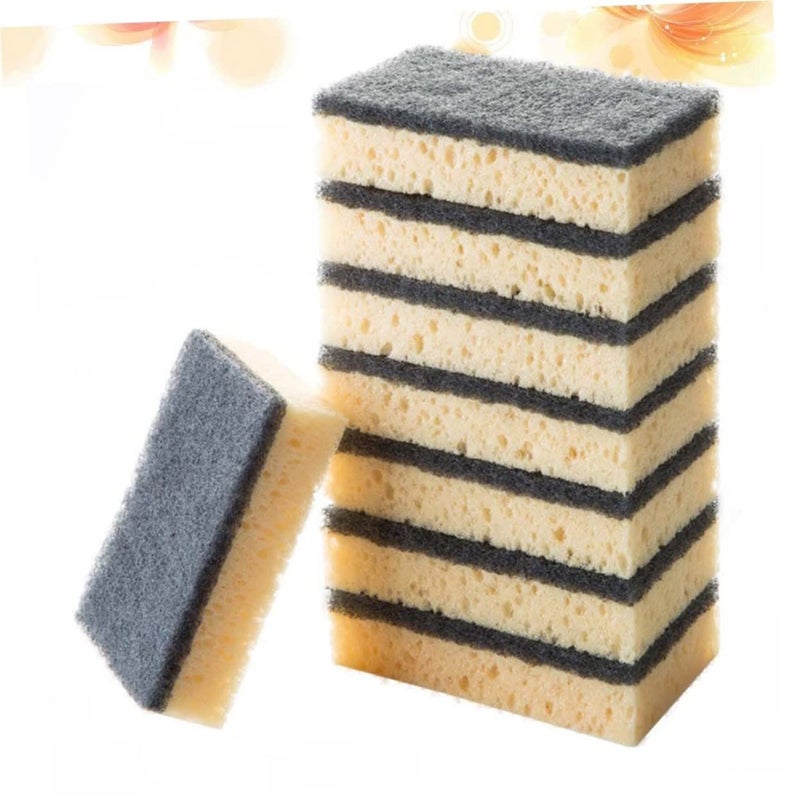 16 Pieces Double Sided Non Scratch Cleaning Sponges Kitchen Bathroom Scouring Pads For Dishes Utensils Cookware Durable Wash Sponge Black - Image 5