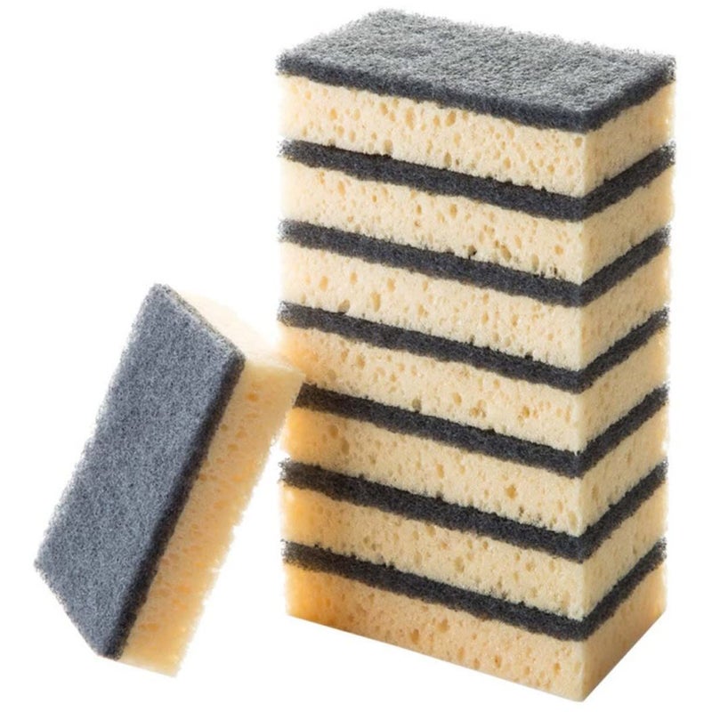 16 Pieces Double Sided Non Scratch Cleaning Sponges Kitchen Bathroom Scouring Pads For Dishes Utensils Cookware Durable Wash Sponge Black - Image 2