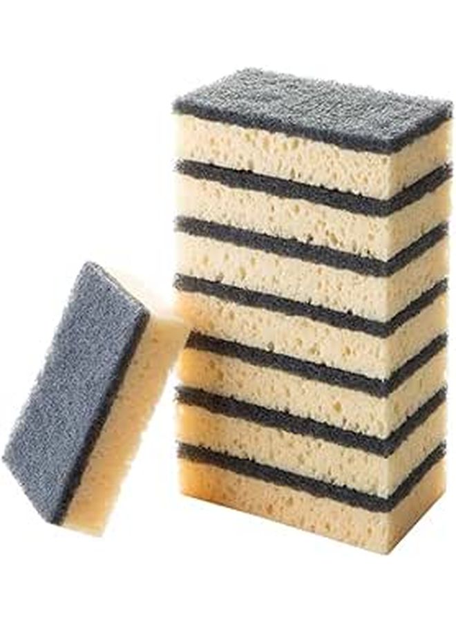 16 Pieces Double Sided Non Scratch Cleaning Sponges Kitchen Bathroom Scouring Pads For Dishes Utensils Cookware Durable Wash Sponge Black - Image 1