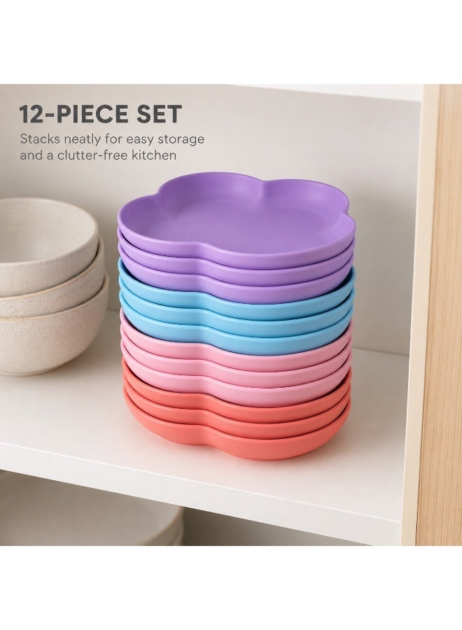 favilla Multi-purpose plastic serving dish with a 4-petal rose design – 12 pieces – 20x20x2 cm – Code 625 - Image 1