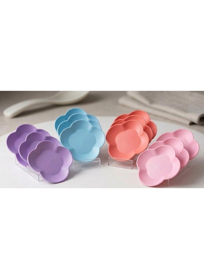 favilla Multi-purpose plastic serving dish with a 4-petal rose design – 12 pieces – 20x20x2 cm – Code 625 - Image 3