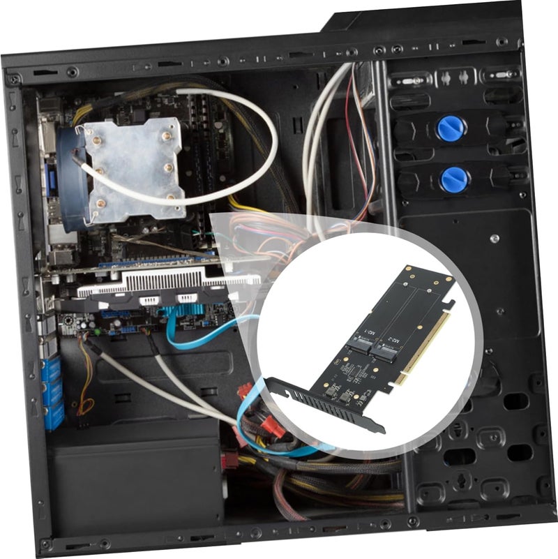 SMASOLO Pci-e Adapter Port Nvme Expansion Board Dual-Sided Ssd Converter Card for Server Chassis High Stability and Easy Installation Compatible Nvme Protocol - Image 3