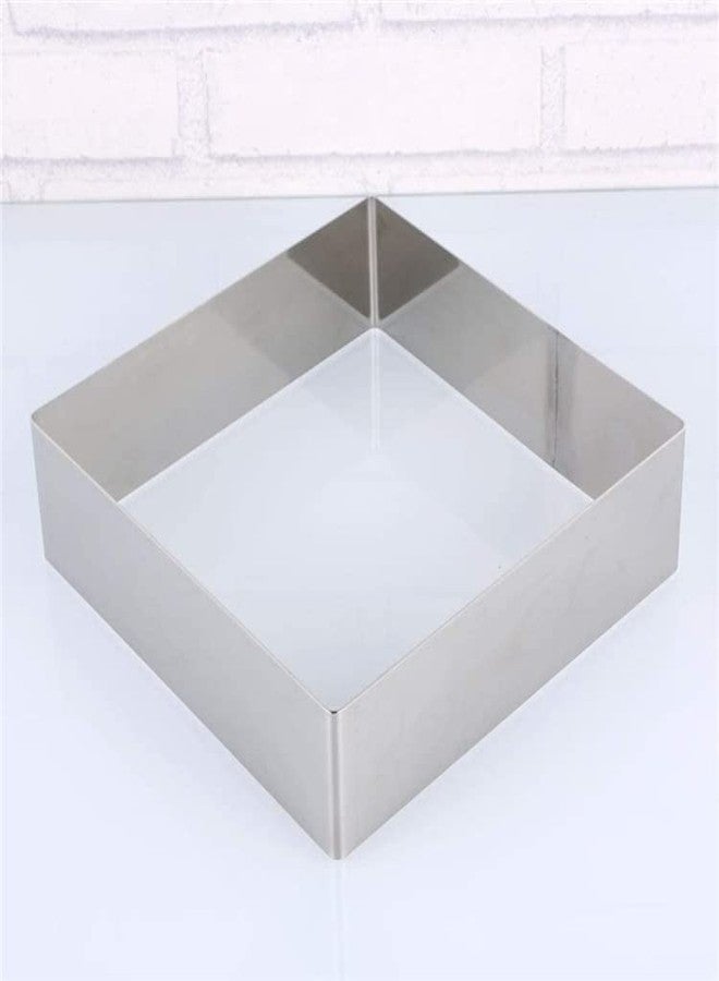 BAKING SET Square Cake Ring Stainless Steel Cutter Heavy Ring (5�5 inch Diameter X 2 inch Height) | - Image 3