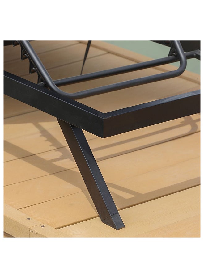 DANUBE HOME Sunny Lounger With Side Table Modern Design Poolside Louge Chair Single Seater Sun Bed Heavy Duty Lounge Recliner Chairs For Outdoor Garden Pool SideL 199xW 87xH 30 88 cm Grey - Image 4