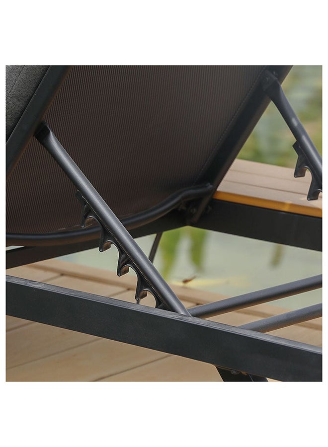 DANUBE HOME Sunny Lounger With Side Table Modern Design Poolside Louge Chair Single Seater Sun Bed Heavy Duty Lounge Recliner Chairs For Outdoor Garden Pool SideL 199xW 87xH 30 88 cm Grey - Image 3