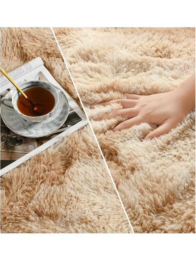 HOMESTAR سجاد حديث ناعم الملمس منطقة سجادة كبيرة لغرفة المعيشة غرفة النوم سجادة أرضية مضادة للانزلاق فاخرة عالية الوبر ملونة للأطفال 160*200 سم - Image 4