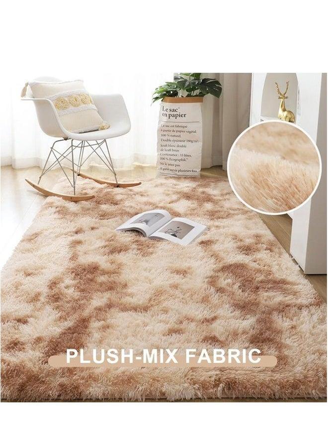 HOMESTAR سجاد حديث ناعم الملمس منطقة سجادة كبيرة لغرفة المعيشة غرفة النوم سجادة أرضية مضادة للانزلاق فاخرة عالية الوبر ملونة للأطفال 160*200 سم - Image 1