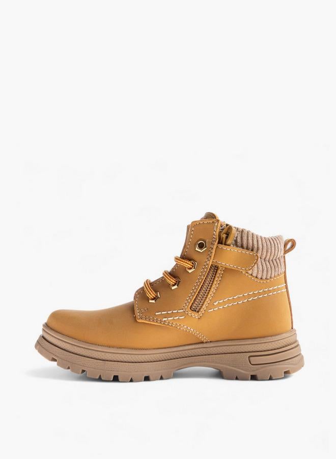 Pablosky Boys Ribbed Hook and Loop Ankle Length Boots - Image 3