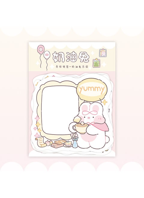 Creamy Bunny Sticky Notes Cute Memo Pad Cream Rabbit Paradise 30-Cream Rabbit Notes