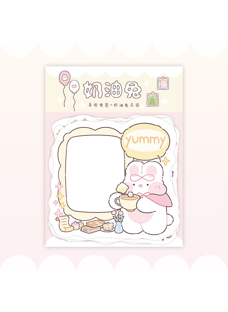 Generic - Creamy Bunny Sticky Notes Cute Memo Pad Cream Rabbit Paradise 30-Cream Rabbit Notes - Image 1