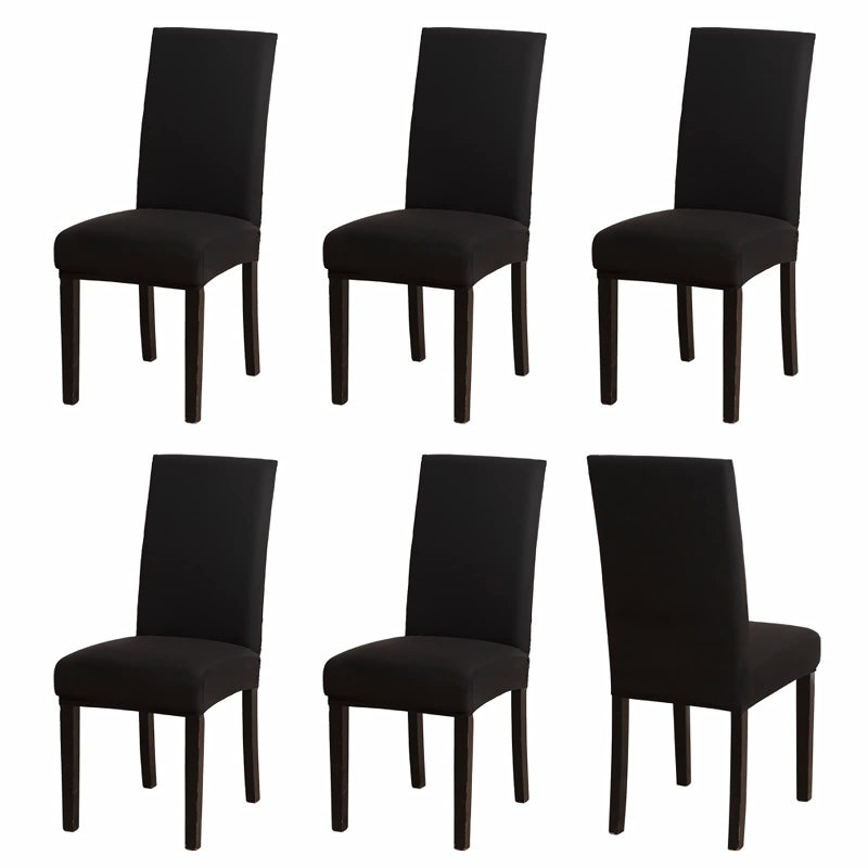 Sufdari Chair Covers 6 BlackStretch Dining Chair Covers Spandex seat Covers for Dining ChairsElastic Washable Chair Protectors for Dining RoomHotelRestaurantBanquet 6 Black