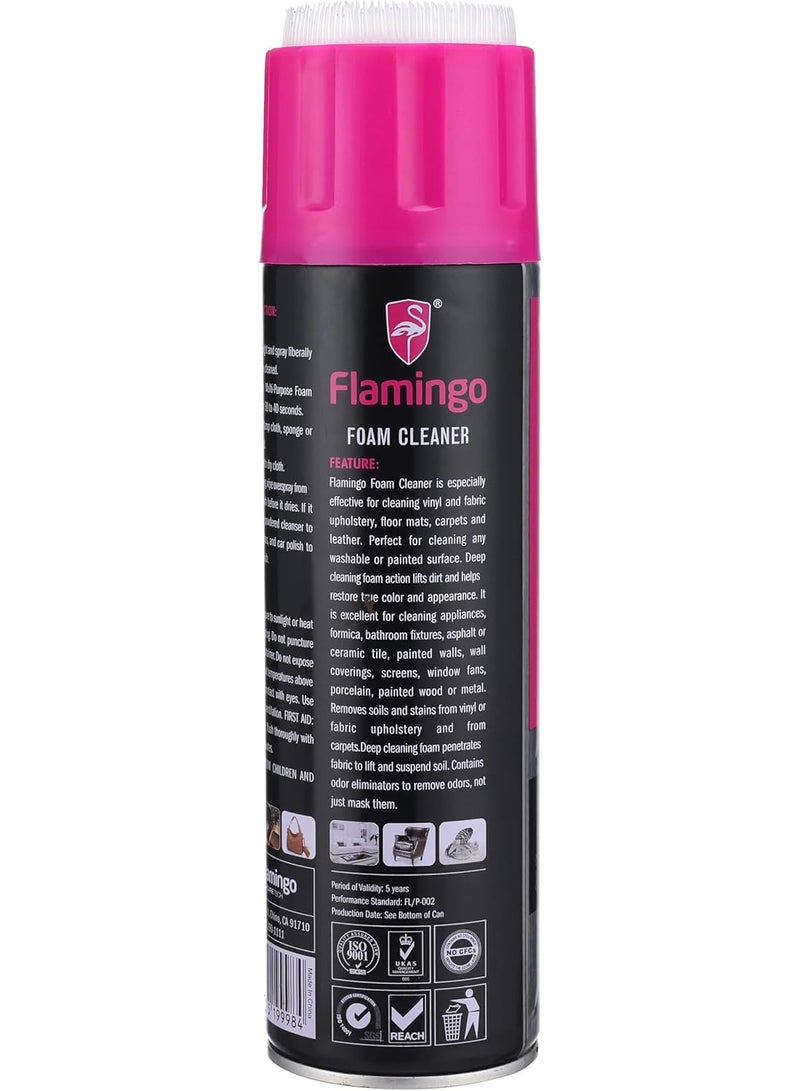 Flamingo Multi-Purpose Foam Cleaner (650ml) - Deep Cleaning for Car Upholstery, Fabric, Carpets, Vinyl, & Leather - Car & Home Interior Cleaner - Image 4
