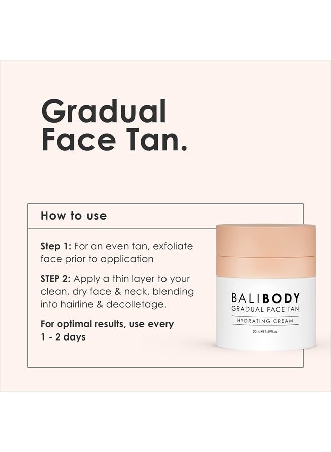 Bali Body Gradual Face Tan | Daily Face Moisturizer | Anti-Aging Hydrating Cream | Evens Skin Tone | Natural Looking Facial Tan for All Skin Types – Unscented, 50ml/1.69 fl oz - Image 2
