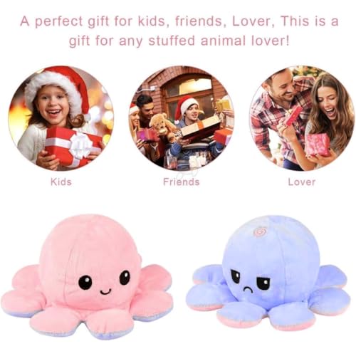 Storio Birthday Party Return Pack of 6 Reversible Octopus Plush Toys | Kanjak Gift for Girls Pack of 6 | Kanya Pujan Gifts Set of 6 | Navratri Gifts for Kanya Toy Set - Image 3
