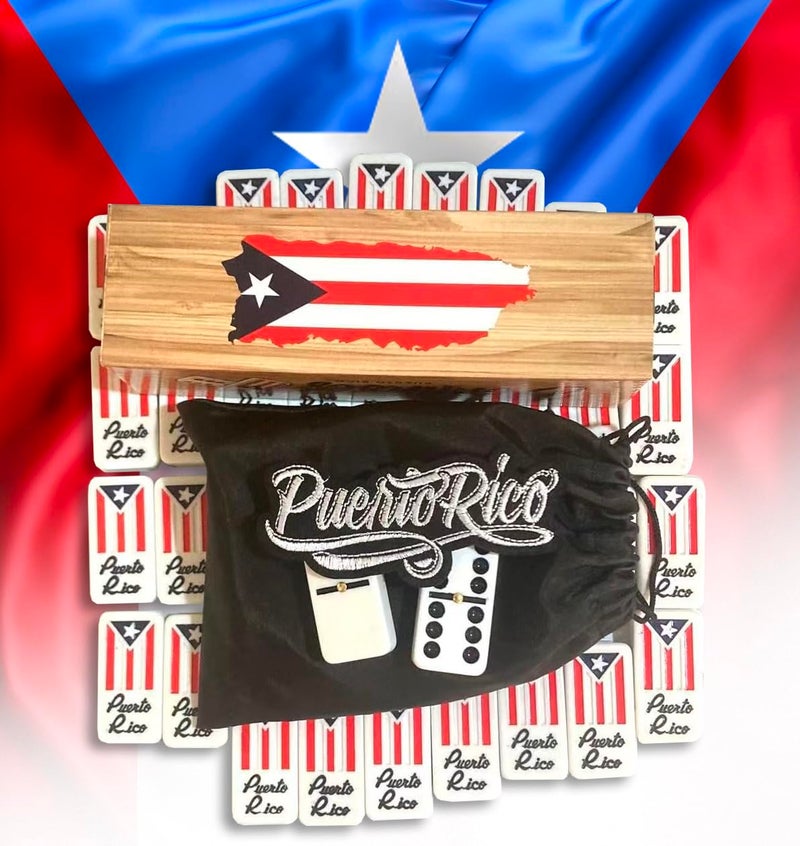 PRK 14 Puerto Rico Dominoes Set Adults Large No Box Comes Travel Domino Bag Set Puerto Rican Flag Dominos Doubles Six Boricua Accessories - Image 3