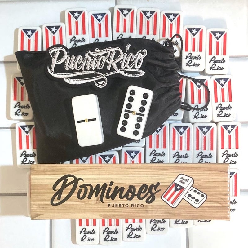 PRK 14 Puerto Rico Dominoes Set Adults Large No Box Comes Travel Domino Bag Set Puerto Rican Flag Dominos Doubles Six Boricua Accessories - Image 5