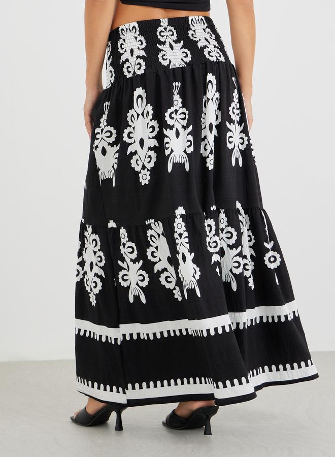 Styli Styli All-Over Printed A-Line Maxi Skirt  - Image 4