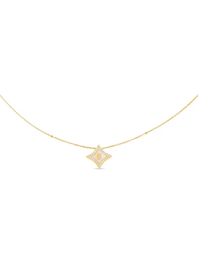 CERRUTI 1881 Silvia Gold-Plated Diamond-Shaped Mother of Pearl Pendant Necklace for Women