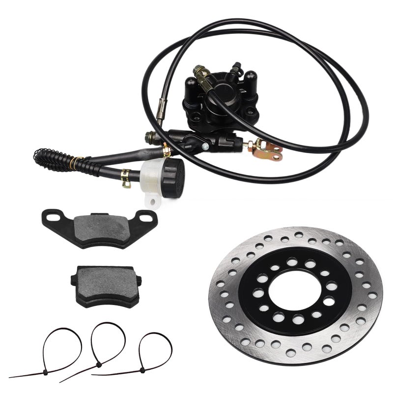 HIMARKLIF Hydraulic Rear Disc Brake Caliper System Disk Rotor Pads Compatible with Dirt Bike Quad Wheel ATV Gokart 150cc 200cc 250cc Dune Buggy