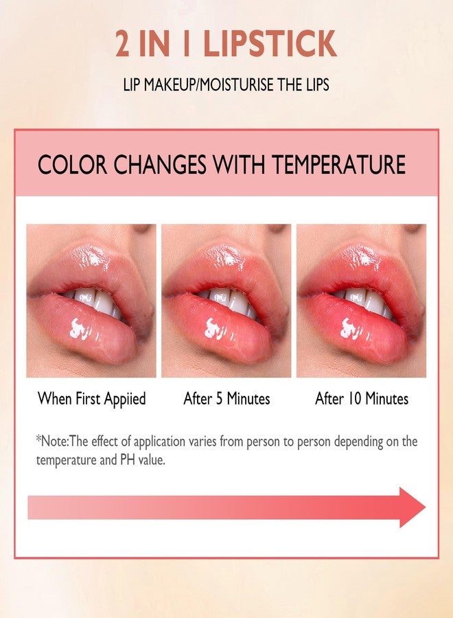 Color Changing Lipstick, Transferproof Gold Crystal Long Lasting Moisturizing Glossy Shine Lip Gloss for Women (A - Gold Crystal Foil Color Changing Lipstick) - Image 4