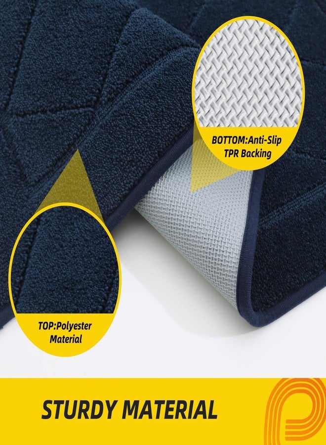 JSEI Dirt Trapper Door Mat 20"x32", Non-Slip Washable Entryway Mats, Dog Door Mat, Stain Resistant and Absorbent Floor Mats, Low Profile Welcome Mat for Front Back Door, Navy Blue - Image 3