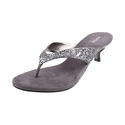 Mochi Womens Synthetic Gun Metal Slip Ons (Size (3 UK (36 EU)) - Image 1