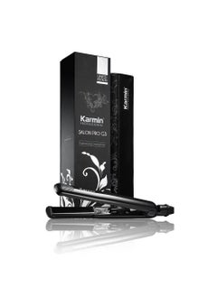 Karmin KARMIN G3 Salon Pro 1 Professional Tourmaline Ceramic Flat Iron Hair Straightener Ionic Hair Straightening Styling Iron Straighten Curl Wave Dual Voltage Auto Shut Off Carrying Case Black 