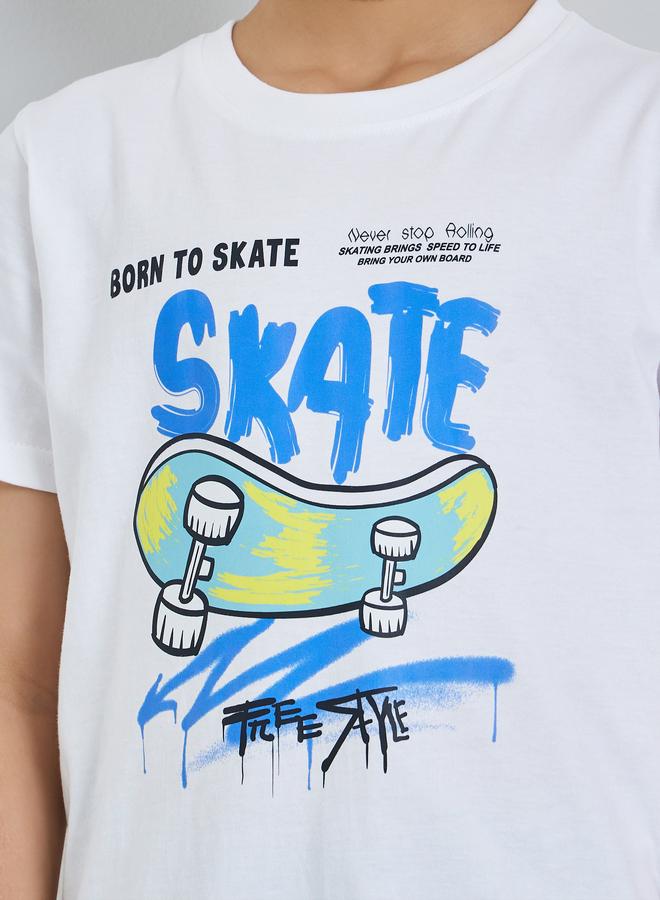 Styli Boys Graphic Print Short Sleeves Cotton T-Shirt - Image 4