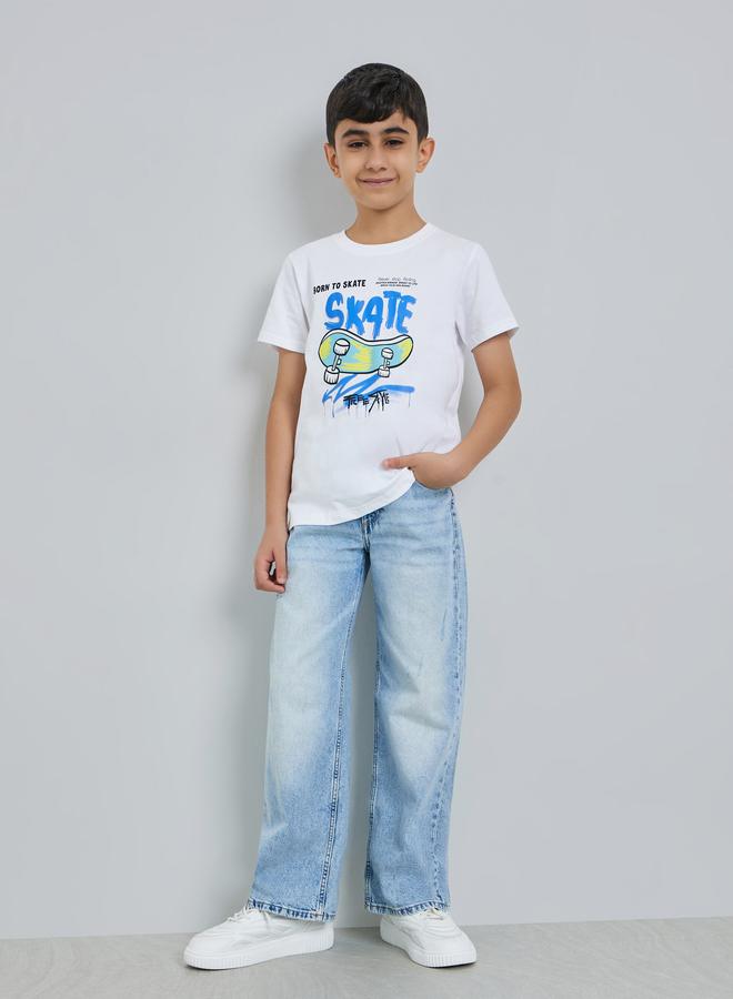 Styli Boys Graphic Print Short Sleeves Cotton T-Shirt - Image 2