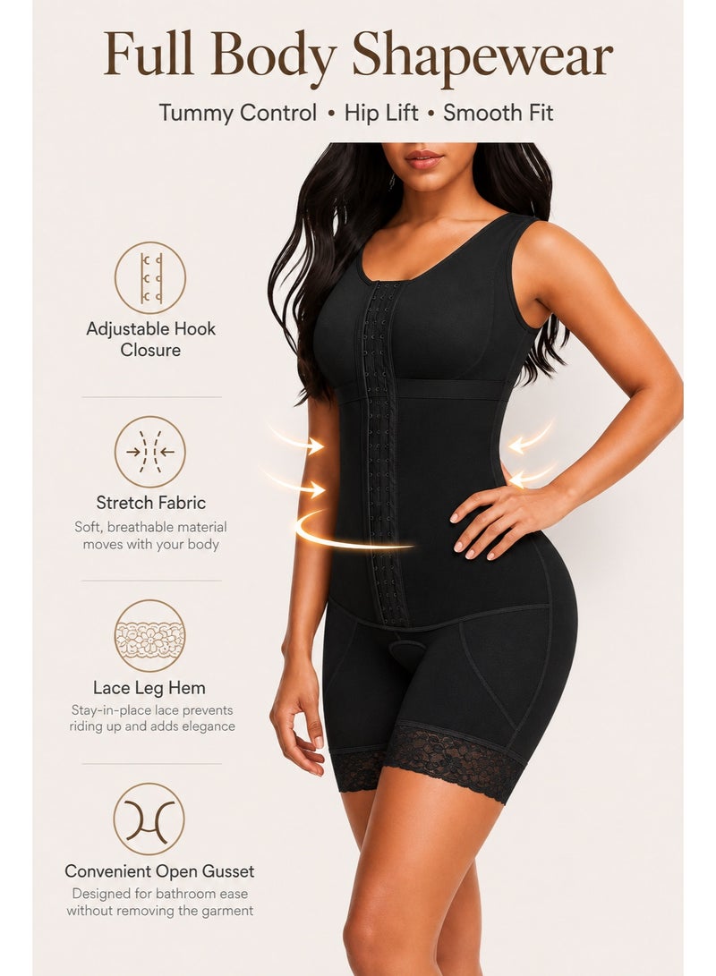 Women Full Body Shapewear Bodysuit – Tummy Control, Butt Lift, Adjustable Hook & Eye, Comfortable Slimming Corset - Image 2