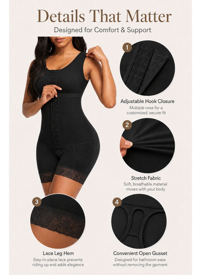 Women Full Body Shapewear Bodysuit – Tummy Control, Butt Lift, Adjustable Hook & Eye, Comfortable Slimming Corset - Image 4