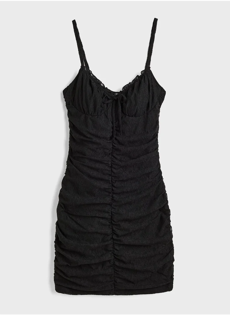 H&M Strap Ruched Detail Dress