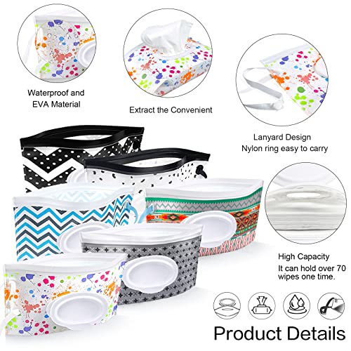 KALYLOC 8Pcs Baby Wipes Dispenser, Reusable Baby Wipe Holder Box and Portable Wet Wipes Pouch, Refillable Wipes Pouch Case Container with Lid for Bathroom Baby Nursery Kitchen Office Travel (Blue+Orange) - Image 4