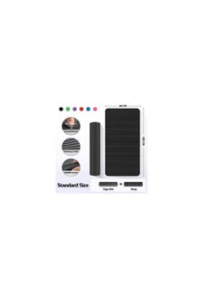 Generic SportQ 10mm Thick Non-Slip Yoga Mat with Attached Strap, Ideal for Yoga, Pilates, and Various Home Exercises black  - Image 4