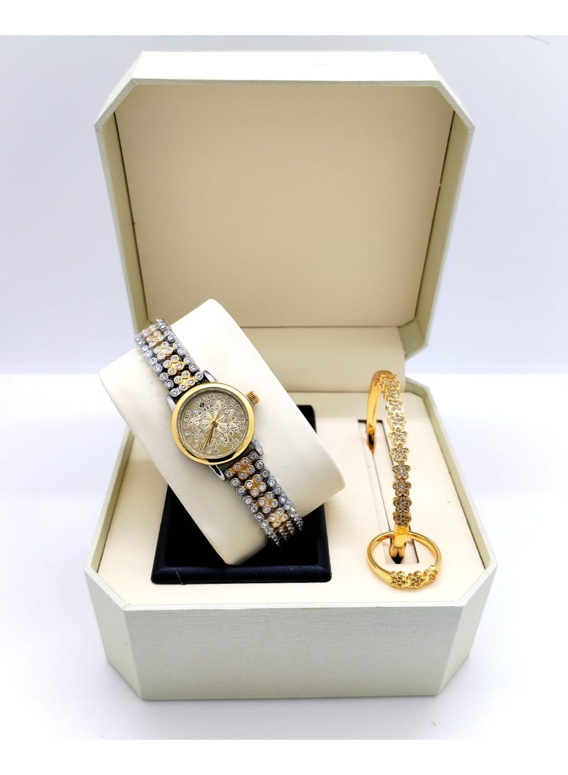 XII Women's watch set consisting of a watch, bracelet and ring