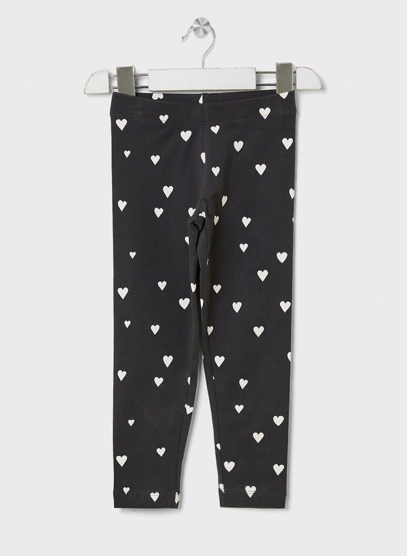 Marks & Spencer Kids Heart Print Leggings - Image 1