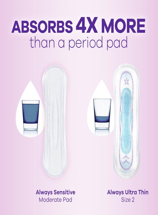 Always Discreet Incontinence Pads for Women with Bladder Leaks, Sensitive Skin Pads Moderate Absorbency, Regular Length, 57 Count - Image 5