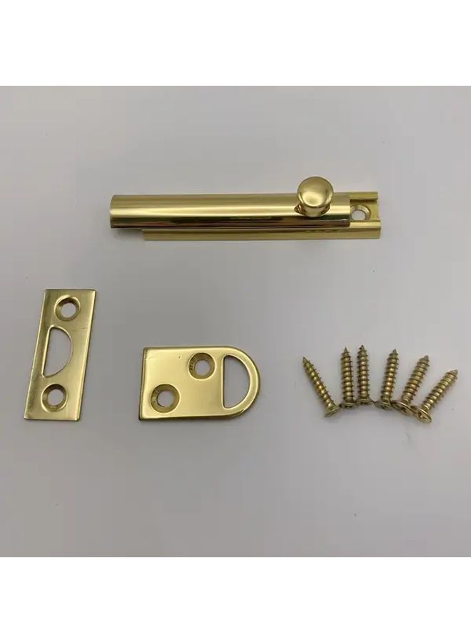 Solid Brass Sliding Bolt Lock Heavy Duty Surface Mount for Doors Windows Wardrobe - Image 1