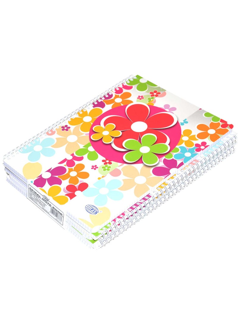 FIS مجموعة FIS من 5 دفاتر ملاحظات حلزونية، A4 5 مم 80 جرام، 74 ورقة - FSNBS90A412 - Image 1