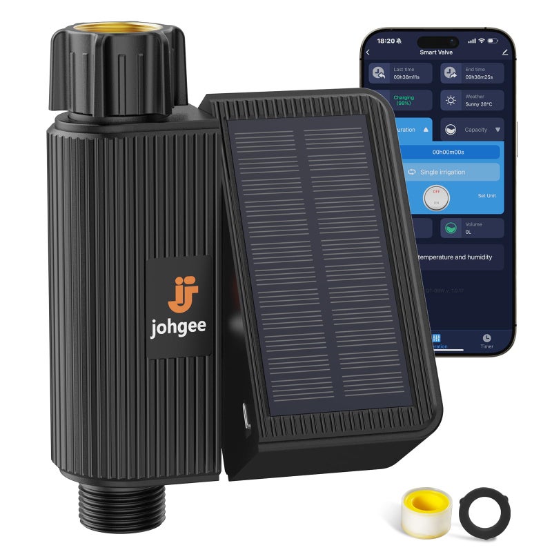 johgee Solar Smart WiFi Sprinkler Timer WiFi Water Timer for Garden Hose with Rain DelayManualAutomatic Alexa Smart Life App Solar Irrigation Sprinkler Controller for Lawns Yard - Image 2