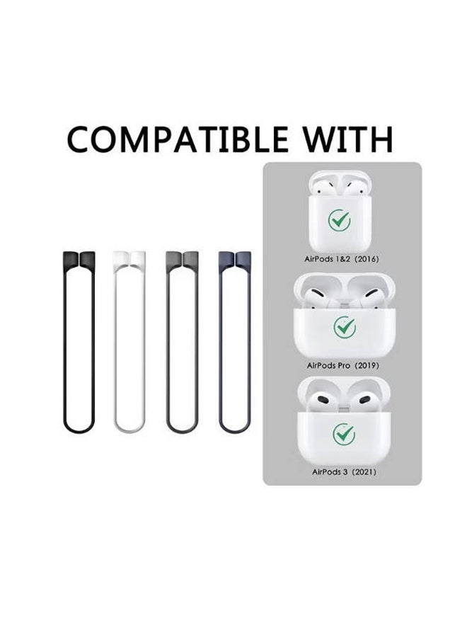 واي جيه 4 قطع حمالة هوائي مقاس 55 سم، سليكون ناعم مضاد للفقد سلك سليكون رياضي وسماعة خطاف الأذن، سماعة رياضية وسماعة أذن لبلوتوث اللاسلكي (ملون) - Image 2