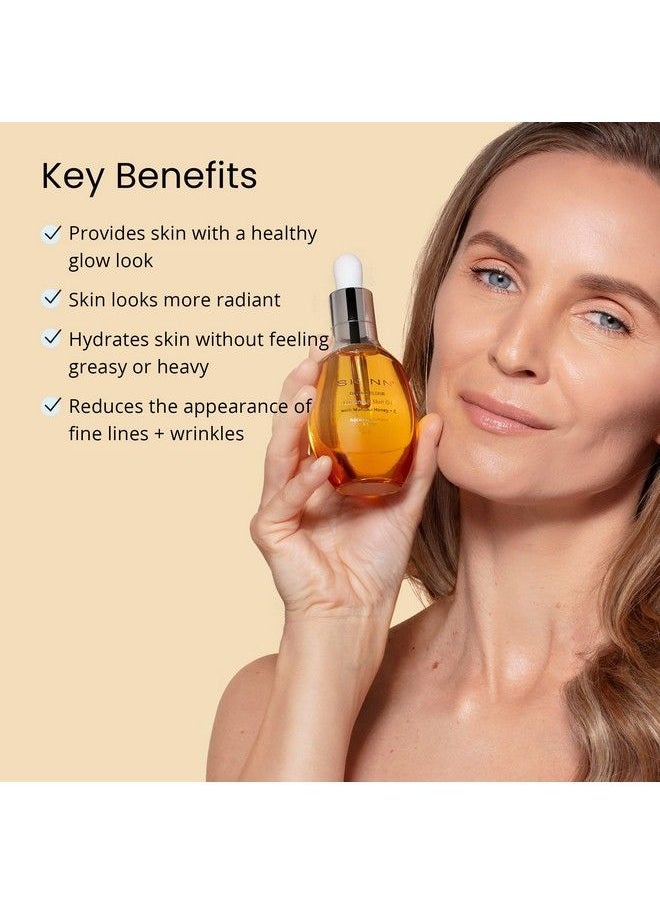 Skinn زيت الوجه المضيء زيت الوجه لتفتيح البشرة وترطيبها بشكل واضح زيت مرطب للبشرة الجافة ومضاد للشيخوخة لتقليل الخطوط الدقيقة والتجاعيد فيتامين سي وعسل مانوكا  - Image 3