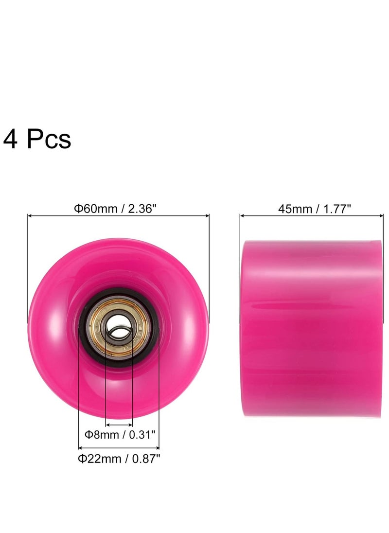 Generic 60x45MM 78A Skateboard Wheels With Bearings 4PCS With T-Tool, Dark Pink  - Image 5