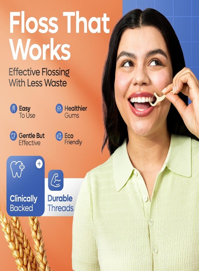 SmartLifeco Biodegradable* Dual Thread Dental Floss Picks - Eco-Friendly Tooth Flosser for Adults & Kids | Unwaxed Floss | Toothpick Stick Soft On Gum & Teeth | Compostable*, Vegan, Unflavored 100ct - Image 3
